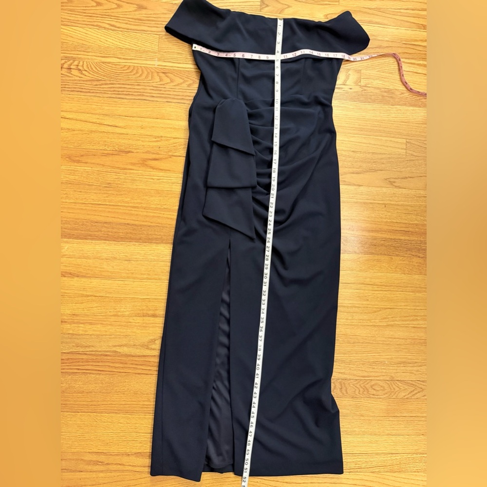 Xscape Navy Blue Off-the-shoulder Slit Dress 16 - Picture 8 of 14
